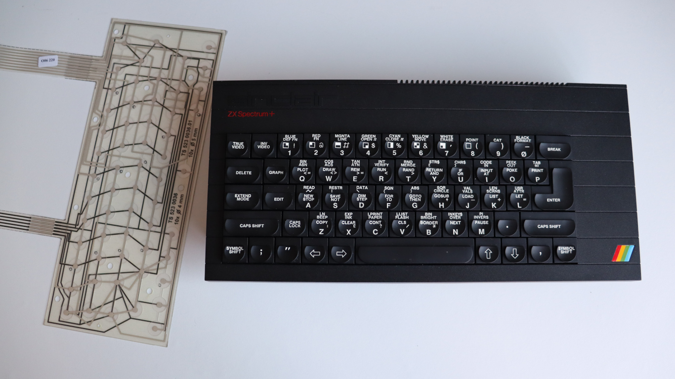 ZX Spectrum+ with a brand new keyboard membrane