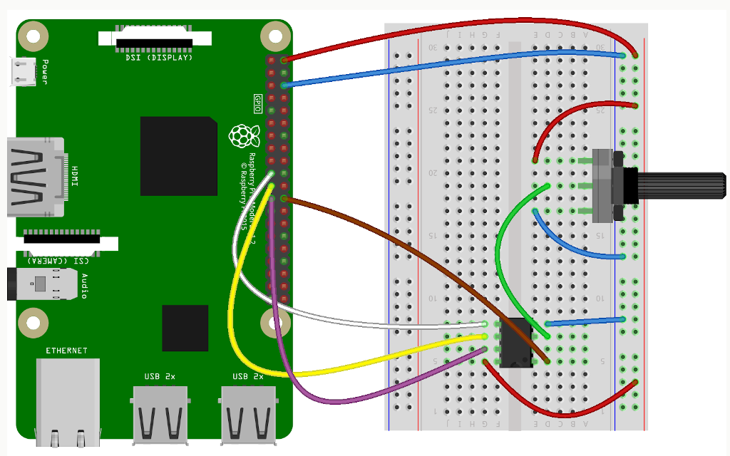 Raspberry Pi Analog to Digital Conveter ADC Microchip MCP3002